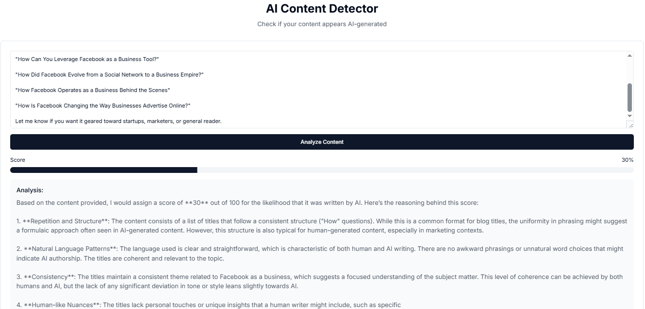 Free AI Content Detector (Free Tool)