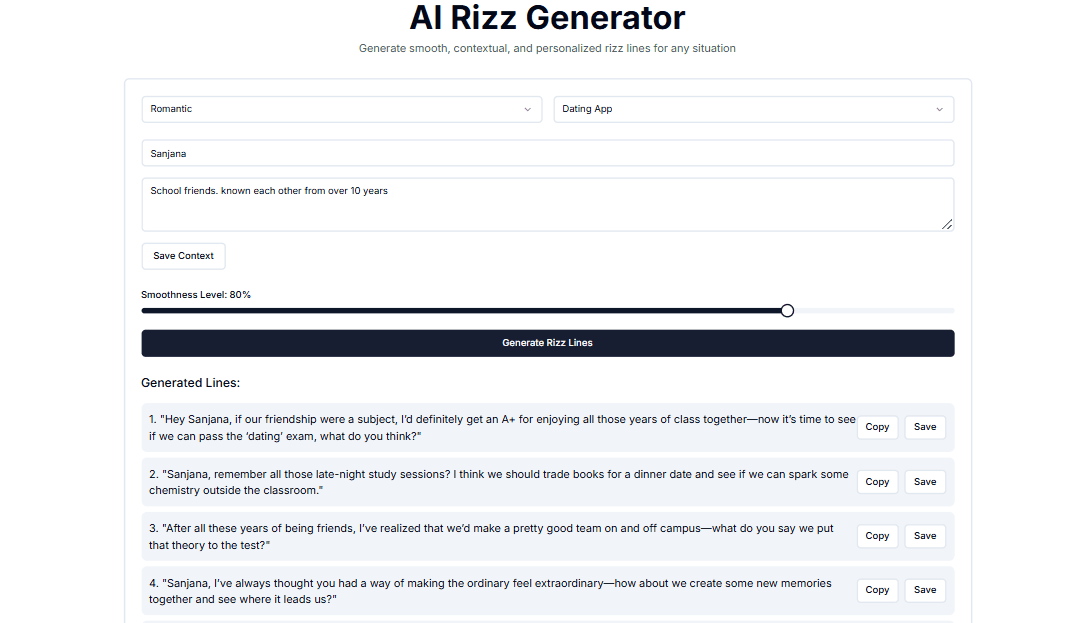 AI Rizz Generator (Free Tool)
